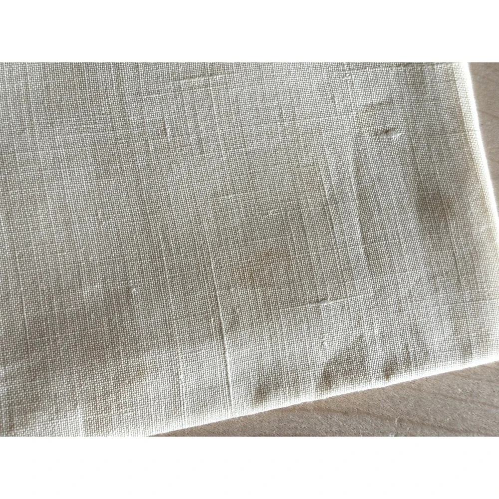 Vintage Cotton Linen Napkin LOT of 4 Embroidered Crochet Lace Edging 16